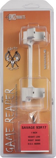 DNZ Products Game Reaper Scope Mount - Savage 93R17 High Ring 1 in Tube Silver - Dnz Products