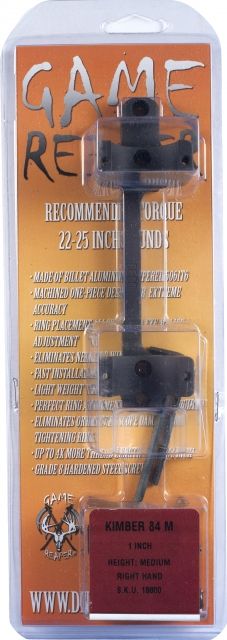 DNZ Products Game Reaper Scope Mount - Kimber 84M Medium Ring 1 in Tube Black Matte - Dnz Products