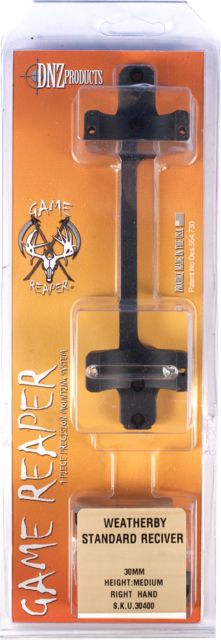 DNZ Products Game Reaper Scope Mount - Weatherby Mark V Medium Ring 30 mm Tube Black Matte - Dnz Products