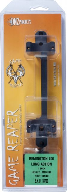 USED DNZ Products Game Reaper Scope Mount - Remington 700 Long Action Medium Ring 0 MOA Right Hand 1 in Tube Black Matte