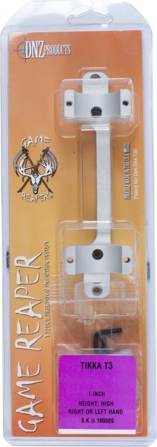 DNZ Products Game Reaper Scope Mount - Tikka T3 High Ring 1 in Tube Silver - Dnz Products