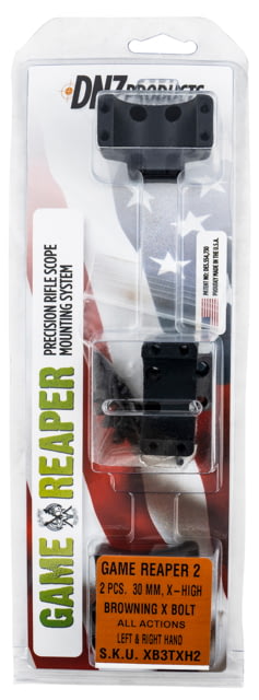 DNZ Products Game Reaper 2 Scope Mount/Ring Combo Browning X-Bolt 30mm Tube Extra High Aluminum Matte Black - Dnz Products