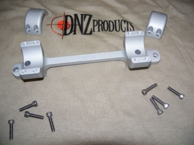 DNZ Products Game Reaper Scope Mount - Remington 700 Long Action Medium Ring 0 MOA Hand 1 in Tube Silver - Dnz Products
