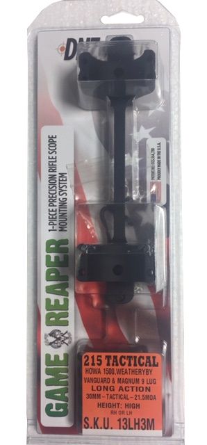 DNZ Products 215 Tactical Scope Mount - Howa 1500 Weatherby Mark V Magnum 9 Lug Weatherby Vanguard Long Action High Ring 21.5 MOA 30 mm Tube Black - Dnz Products