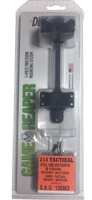 DNZ Products 215 Tactical Scope Mount - Howa 1500 Weatherby Vanguard Short Action Medium Ring 0 MOA 30 mm Tube Black Matte - DNZ