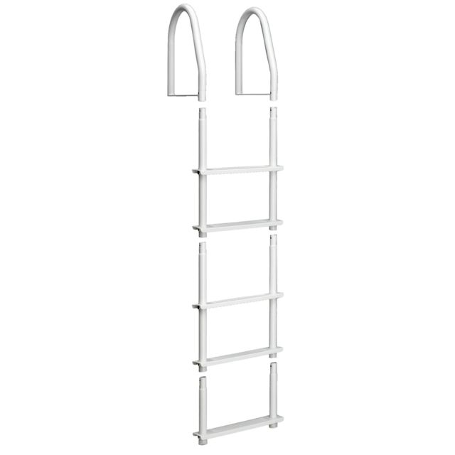 Dock Edge 5 Step Ladder Bight White Galvalume Fixed
