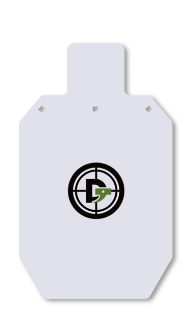 Double Tap Industries 3/8in AR500 Steel Silhouette Target 18x30in White - Double Tap Industries