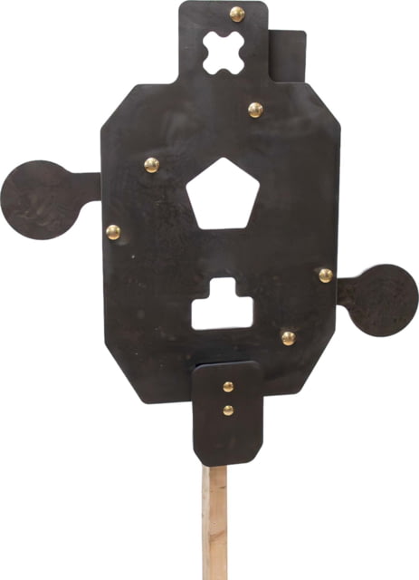 Double Tap Industries 3/8in AR500 Triple Threat Reactive Steel Target Target & 2x4 Hanger Black & Raw - Double Tap Industries
