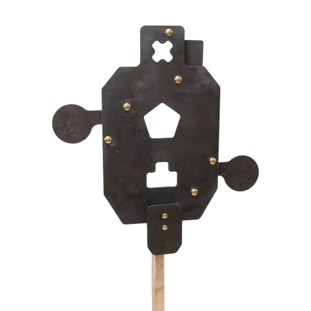 Double Tap Industries 3/8in AR500 Triple Threat Reactive Steel Target Target & 2x4 Hanger Black & Raw - Double Tap Industries