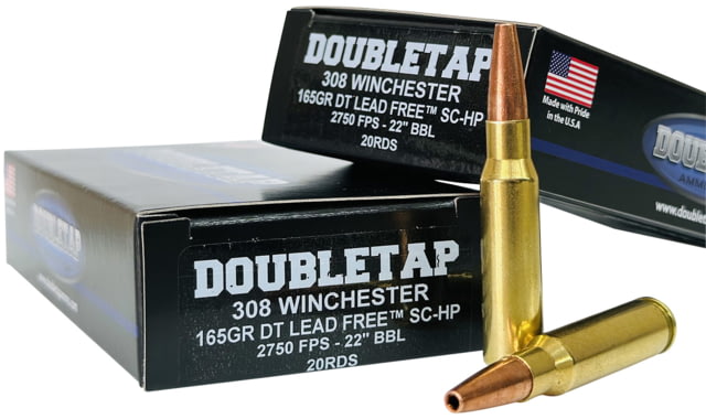 bletap Ammunition .308 Winchester 165 Grain Lead-Free Hollow Point Brass Cased Rifle 20 Rounds Ammo