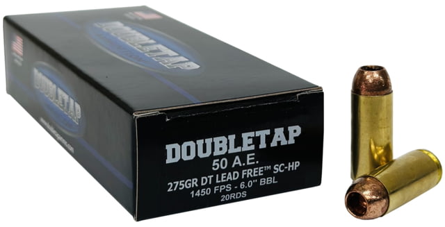 bletap Ammunition .50 Action Express 275 Grain Solid Copper Hollow Point Brass Cased Pistol 20 Rounds Ammo