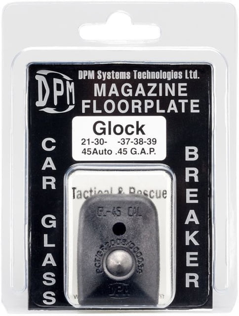 DPM Glock 21/30/37/38/39 .45 Auto/.45 G.A.P. Magazine Floorplate/Glass Breaker Black - Dpm