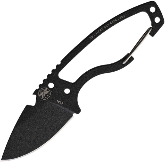 DPx Gear HEAT Hiker Black Knife 2.5" black ceramic coated 1095HC steel blade Skeletonized handle - Dpx Gear