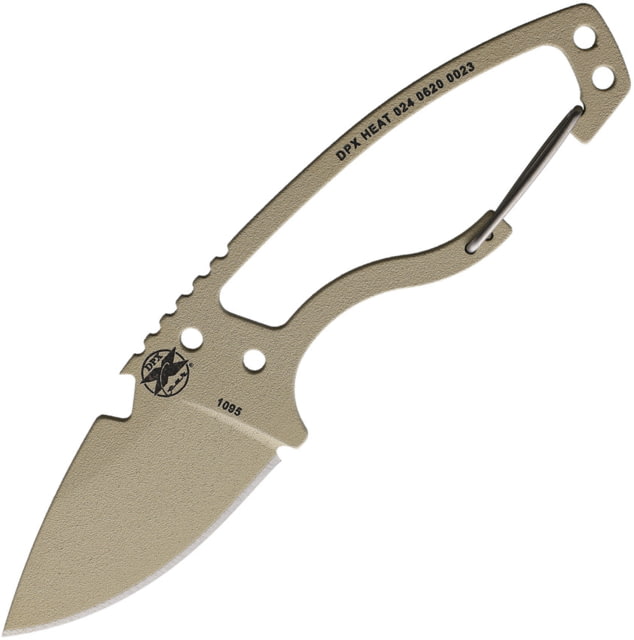 DPx Gear HEAT Hiker Desert Tan Knife 2.5" desert tan ceramic coated 1095HC steel blade Skeletonized handle - Dpx Gear