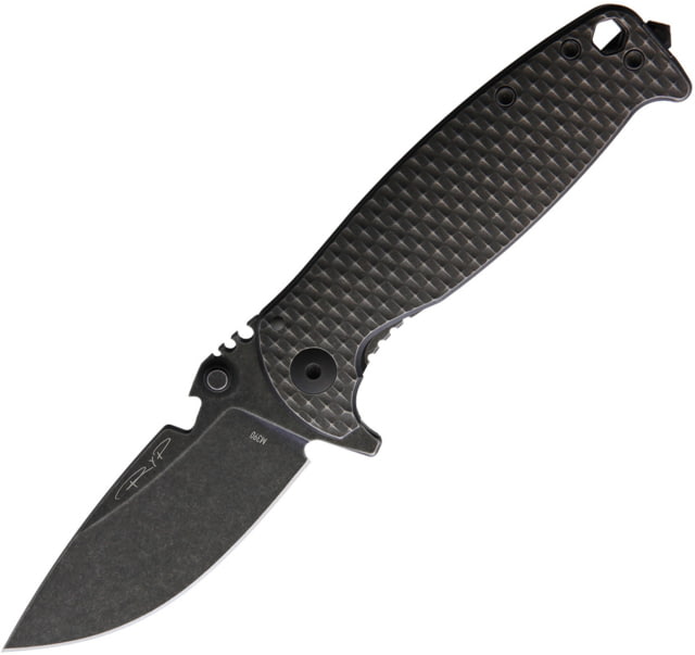 DPx Gear HEST-F Framelock Folding Knife 3.25" black stonewash finish Bohler M390 stainless Black textured titanium handle - Dpx Gear