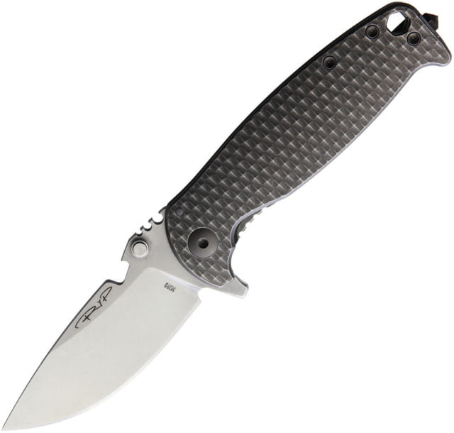 DPx Gear HEST-F Framelock Folding Knife 3.25" stonewash finish Bohler M390 stainless blade Platinum gray anodized finish tuned 3-D titanium h - Dpx Gear