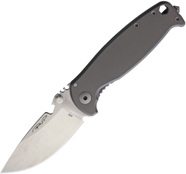DPx Gear HEST-F Framelock Folding Knife 3.13" stonewash finish Bohler M390 stainless blade Sandblast PVD coated titanium handle - Dpx Gear