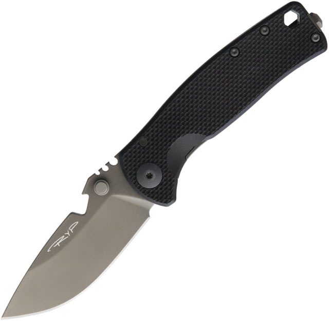 DPx Gear HEST Urban Framelock Folding Knife 2.88" gray titanium coated CPM-154 stainless blade Black textured G10 handle with titanium back handl - Dpx Gear