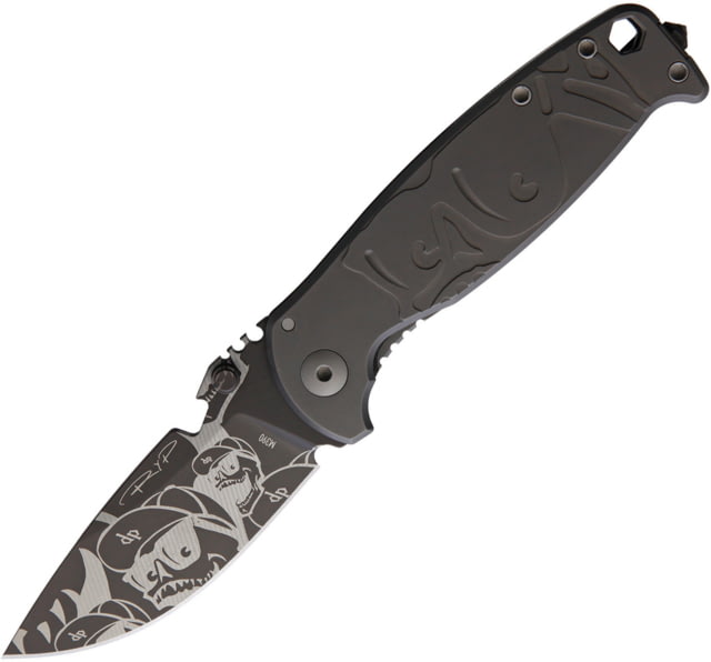 DPx Gear Mr. DP HEST/F Linerlock Folding Knife 3.25" black PVD coated Bohler M390 stainless blade Sand blast finish titanium handle - Dpx Gear