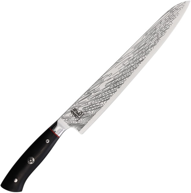 Dragon by Apogee Dragon Storm Slicer 10in Knife 15.5in Overall 10in CTS-BD1 SS Blade Acid Etched Blade Black Resin/Linen Canvas Micarta Handle