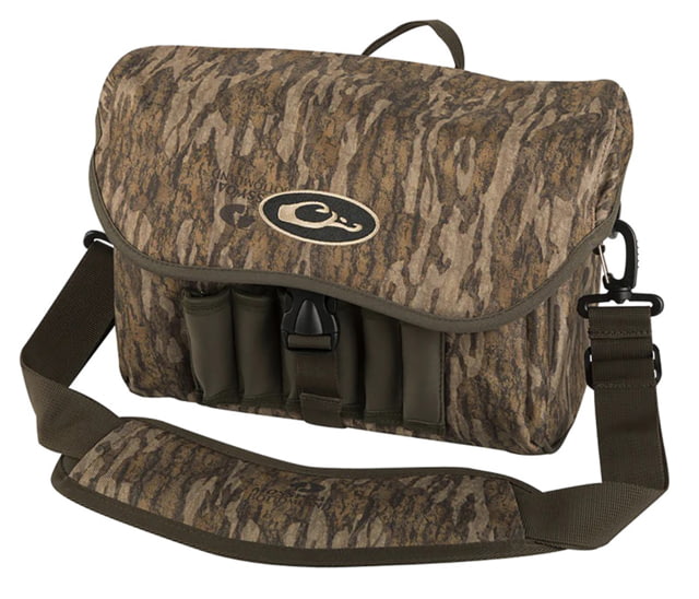 Drake Waterfowl  Blind Bag Refuge Mossy Oak Bottomland One Large Compartment Waterproof Exterior Shell Loops Adj. Shoulder Strap - Drake