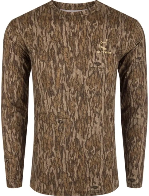 DRAKE Ol' Tom Performance Crew Camo Print Long Sleeve - Men's Mossy Oak Bottomlands Camo 2XL