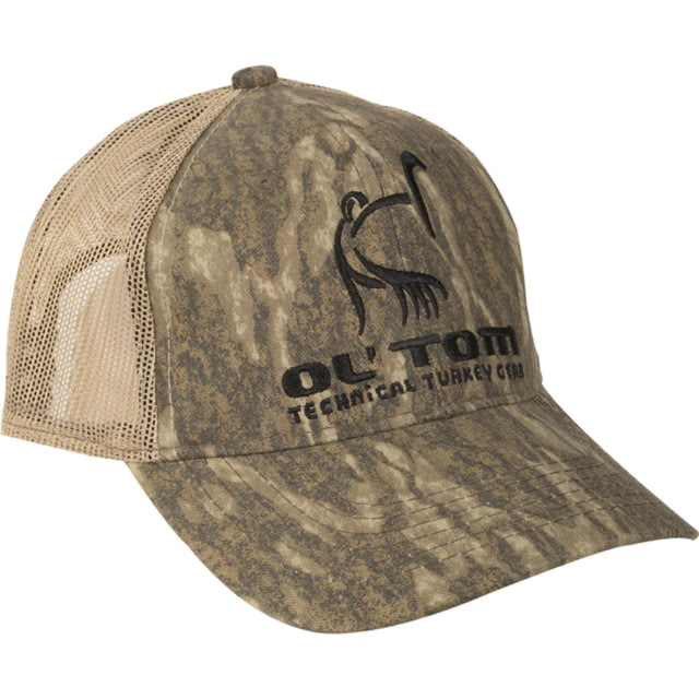 DRAKE Ol' Tom Camo Mesh Back Logo Cap - Men's Mossy Oak Bottomlands Camo One Size