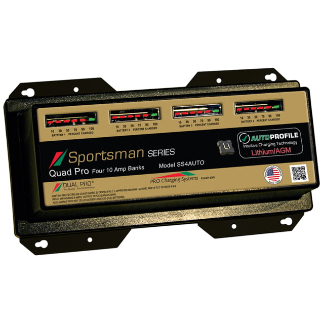 Dual Pro SS4 Auto 40A - 4-Bank Lithium/AGM Battery Charger One Size - Dual Pro