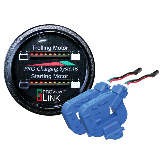 Dual Pro Lithium Battery Gauge - Dual - Round Display w/2 Current Transducers One Size