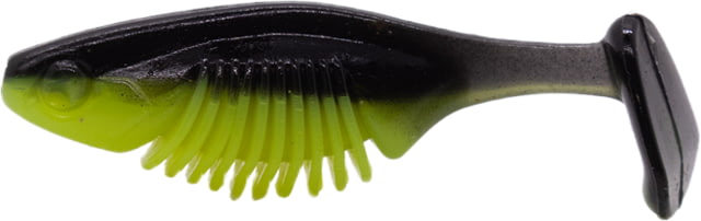 Duckett Fishing Crappie Slayer Chubby Swimbait Soft Bait 12 pk Black Chartreuse 1.75in