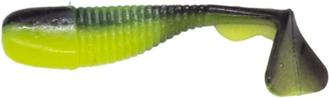 Duckett Fishing Crappie Slayer Subtle Tail Swimbait Soft Bait 12 pk Black Chartreuse 1.75in