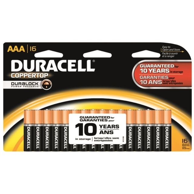 Duracell Coppertop Battery AAA 16 Pack MN2400B16Z16 - Duracell