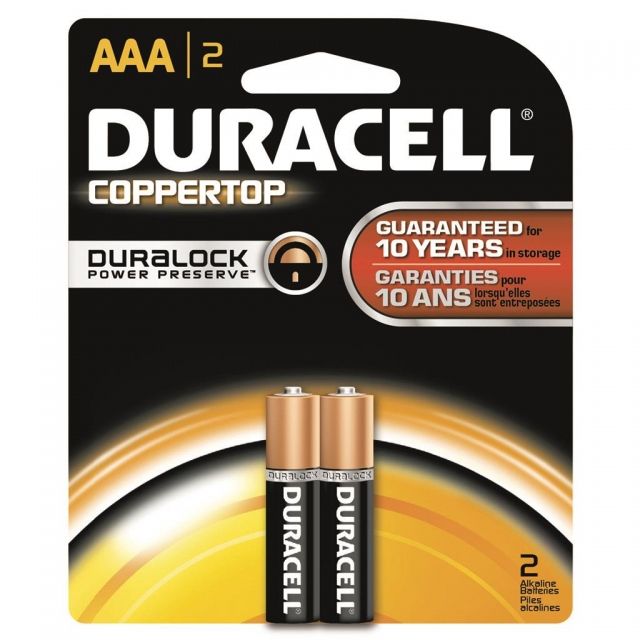 Duracell Coppertop Battery AAA 2 Pack MN2400B2Z - Duracell