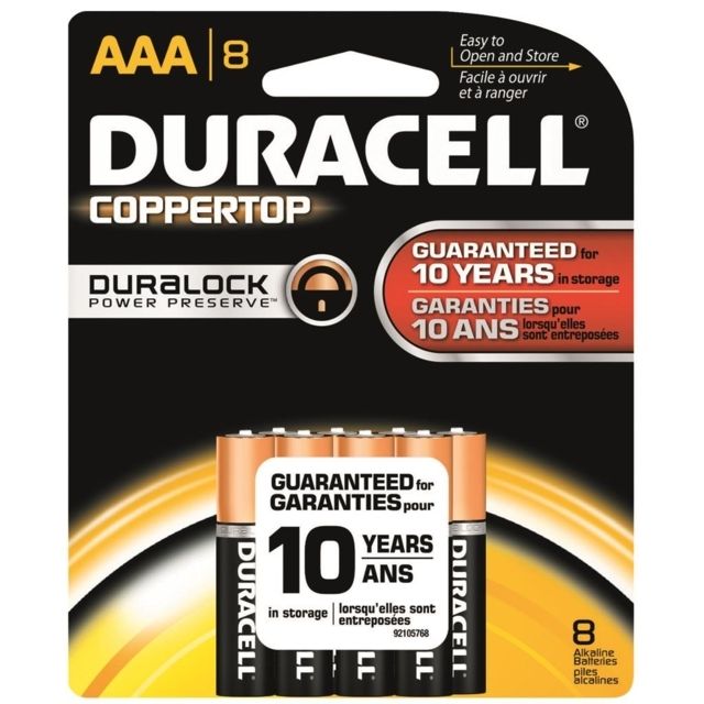 Duracell Coppertop Battery AAA 8 Pack MN2400B8Z - Duracell