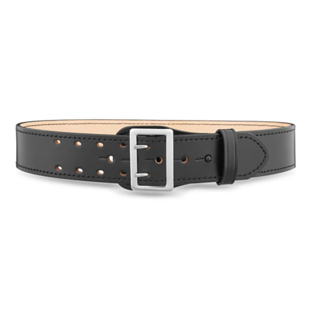 DutyMan 2-1/4inch Plain Leather Sam Browne 2-row Stitch Duty Belt With Nickel Buckle
