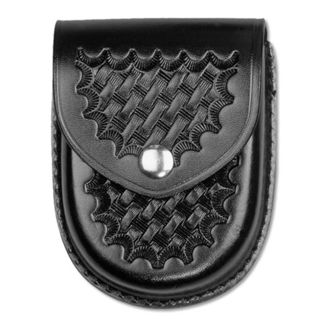 DutyMan Basketweave Leather Round Bottom Closed Single Cuff Case Silver - Dutyman
