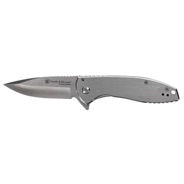 Old Timer Smith & Wesson KT Executive Platinum Folding Knife 3 Drop Point Blade Silver 8D3CE99D PF