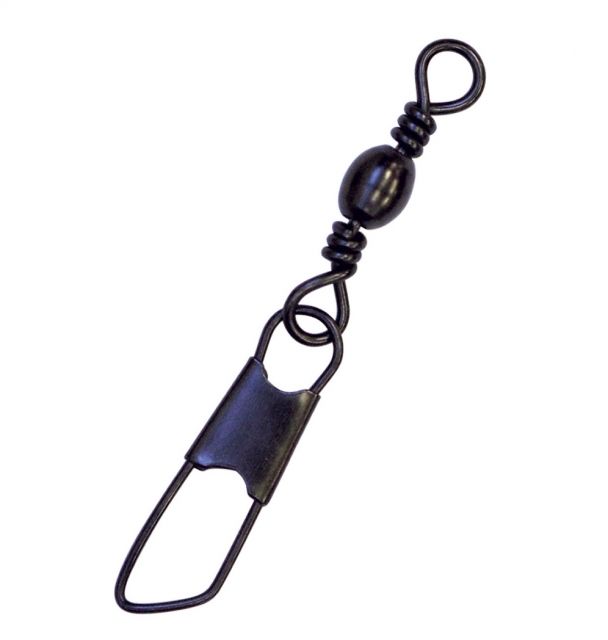 Eagle Claw Barrel Swivel w/Safety SnapResealable Black Size 7