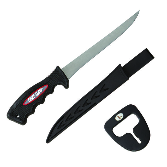 Eagle Claw Fillet Knife w/ Soft Handle6.25in Steel Blade w/ Sheath and Sharpener - Eagle Claw
