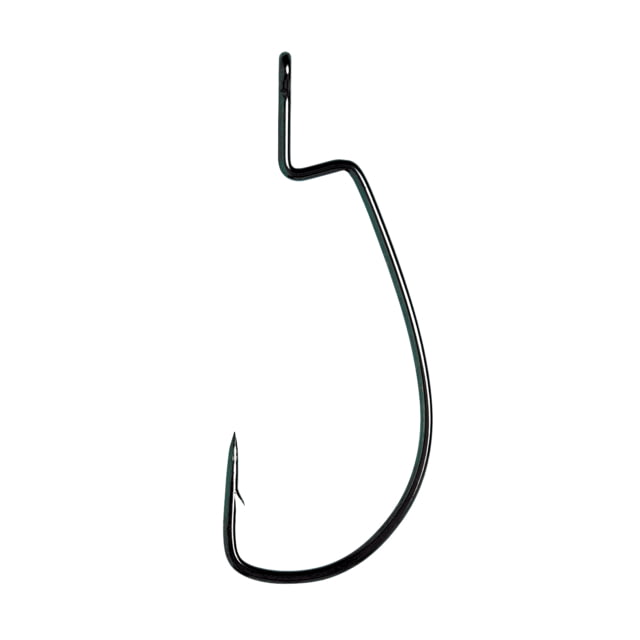 Eagle Claw Lazer Sharp Value Series Heavy Wire Extra Wide Gap Worm Hook Platinum Black Size 5/0 12 per Pack