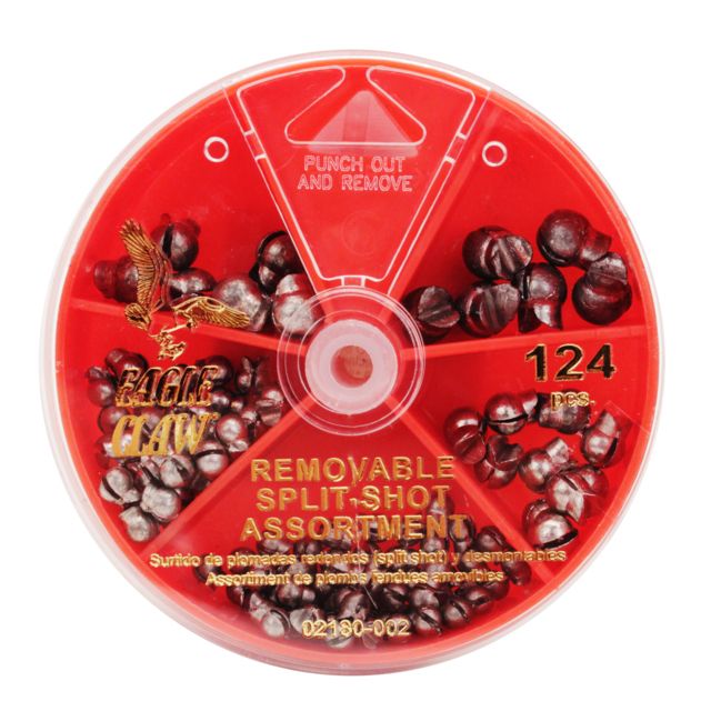 Eagle Claw Removable Split-shot Assortment 124pcs