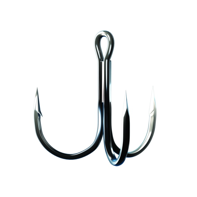Eagle Claw Trokar 3X Strong Round Bend Treble Hook Platinum Black Size 2 6 per Pack