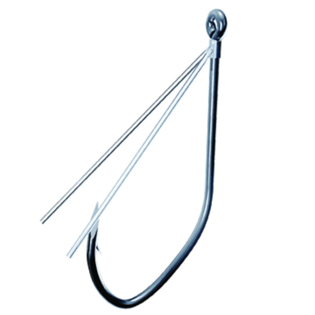 Eagle Claw Trokar Finesse Weedless Hook Platinum Chrome Size 2/0 6 per Pack