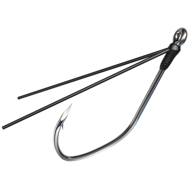 Eagle Claw Trokar Weedless Finesse Hook Platinum Black Size 4/0 6 per Pack