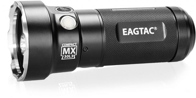 EAGTAC Rechargeable MX30L3C-R 6XPL HI 5250 Lumens LED Flashlight Kit Medium Black MX30L3CR-6XPL-HI-KIT-CW - Eagtac