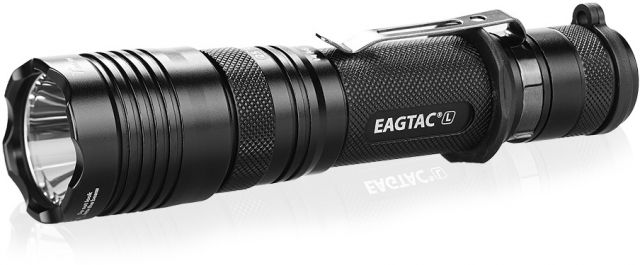 EAGTAC USB Rechargeable T25LR XHP35 HD 2000 Lumen Flashlight Kit Crenellated Bezel Diffuser Holster Black - Eagtac