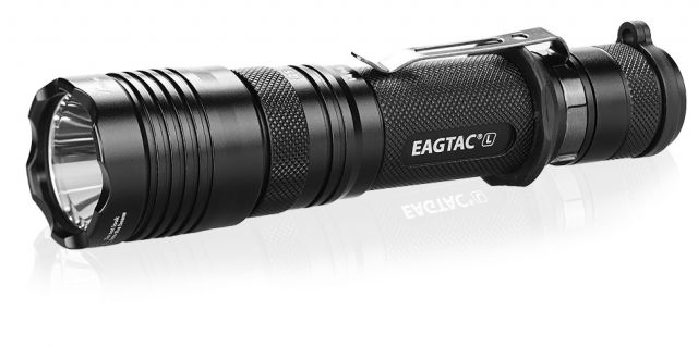 EAGTAC USB Rechargeable T25LR XHP35 HI 385 Meter Tactical Flashlight Base Medium Black