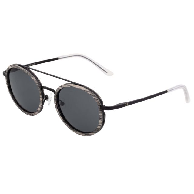 Earth Wood Binz Polarized Sunglass Grey Vine/Black One Size - Earth Wood