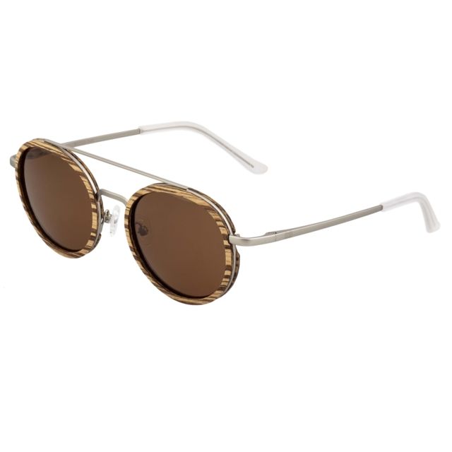 Earth Wood Binz Polarized Sunglass Zebrawood/Brown One Size - Earth Wood