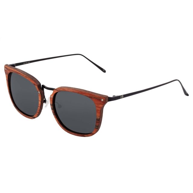 Earth Wood Nosara Polarized Sunglass Red Rosewood/Black One Size - Earth Wood
